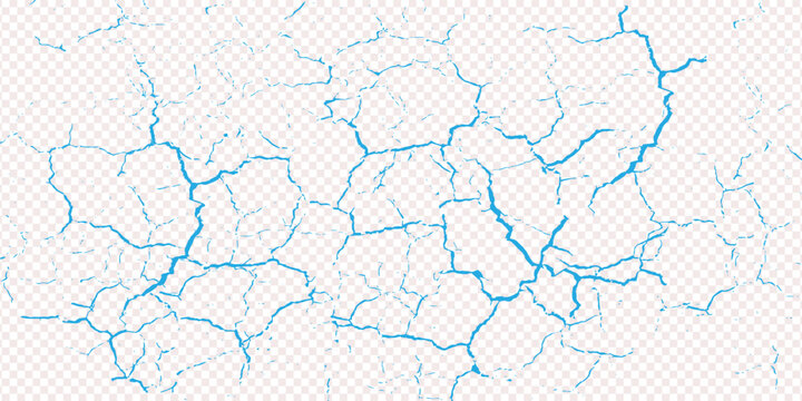 Blue Ice Cracks and Ground Fracture Vector Texture