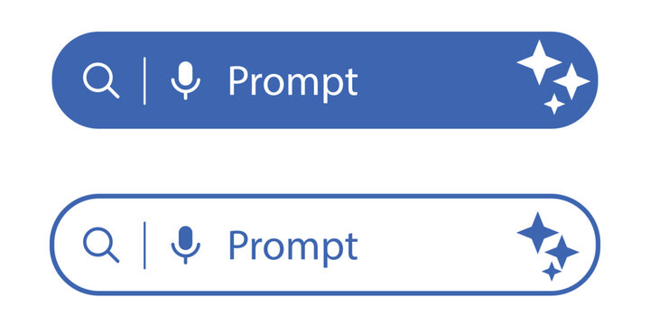 Modern ai prompt input fields with search, microphone, and sparkle icons