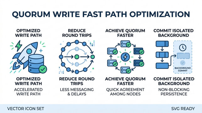 A quorum system optimizes database write paths with faster commit isolated background