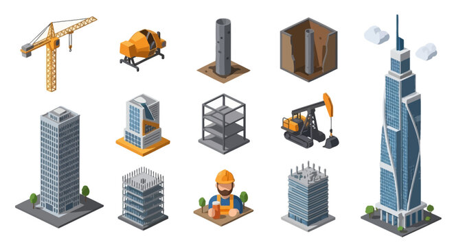 Collection of Construction Site Icons.