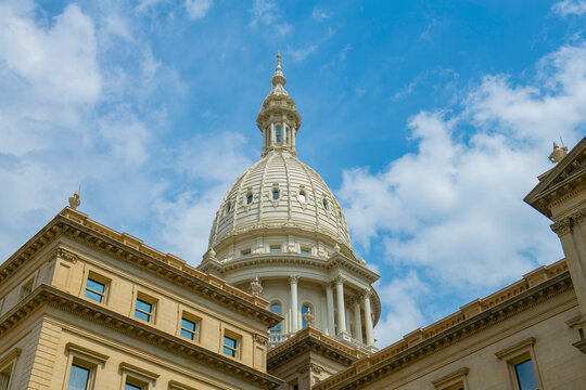 Michigan State Capitol is the legislative government of Michigan State, at 100 N Capitol Ave, Lansing, Michigan MI, USA. 