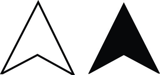 North icon set. Compass needle navigation indicators. Geographic layout positioning design. Map orientation and direction symbols  © Rina
