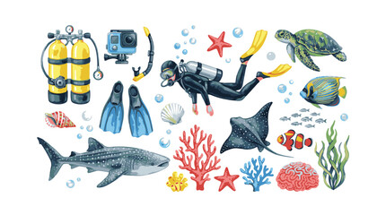 Underwater Scuba Diving Adventure with Marine Life © MdDulal