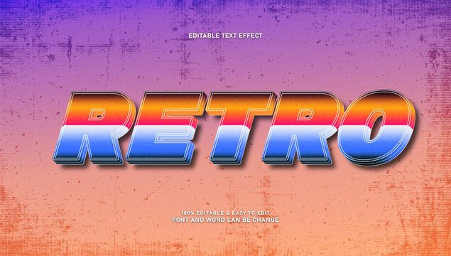 Retro 80s text effect, editable synthwave and cyberpunk font style on grunge background