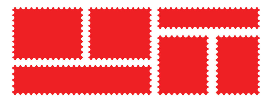 Postage stamp borders set vector illustration.