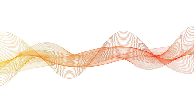 Abstract Orange and Yellow Sound Wave Vector Smooth Curved Lines Background