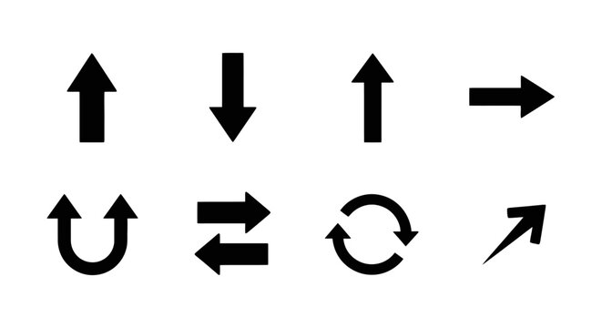 Minimal Black Arrow Icon Set