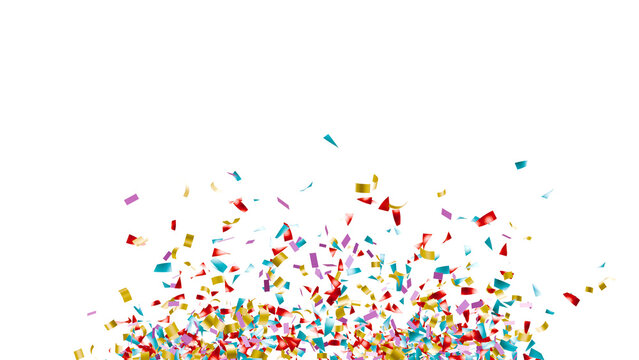 Rainbow Confetti PNG Particle Transparent Background.