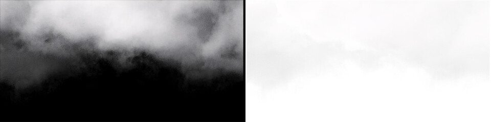 Fototapeta premium White mist border with soft fog clouds and atmospheric haze texture isolated on transparent background layer.