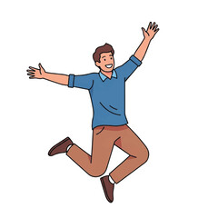 Man jumping in the air happily 2.