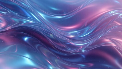 Abstract iridescent liquid surface with flowing waves and vibrant color reflections.