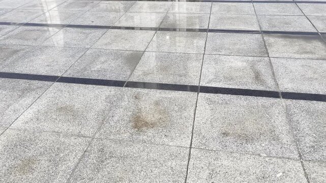Outdoor Ceramic Tile Flooring Texture Background with Square Patterns