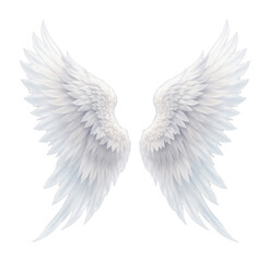 Fototapeta premium PNG Elegant ethereal white angel wings.