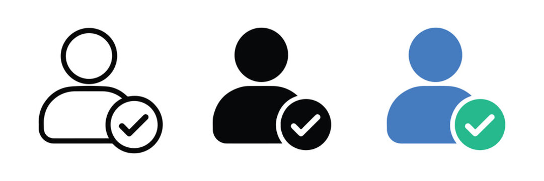 User Check Verification Status Icon Set