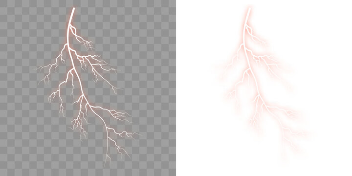 Lightning trace path Striking red electric, in extreme conditions.