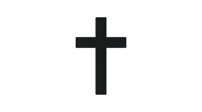 Cross christian religion symbol faith black silhouette isolated cross shape Christian cross symbol black silhouette, isolated white background, simple religious icon for worship, spirituality