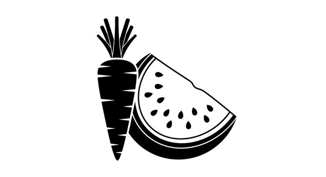 Carrot and watermelon slice icon.