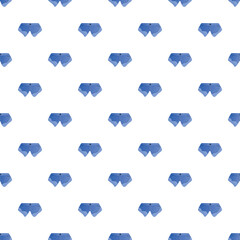 Fototapeta premium Seamless pattern featuring multiple blue cut off denim shorts on a white background