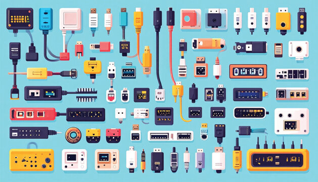 Collection of various electronic components.