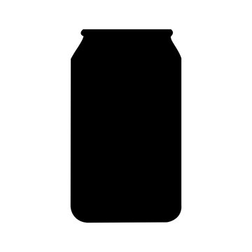 A clean black silhouette of a standard beverage can