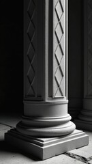 Naklejka premium A historic column in monochrome tones