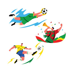 Fototapeta premium World Cup Soccer Sticker Pack with Players, Fans, and Comic Elements