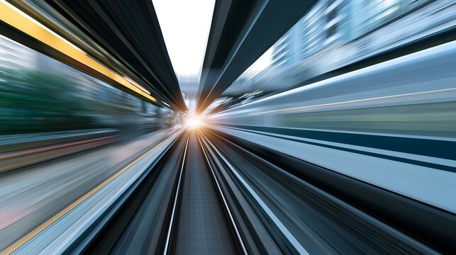 Dynamic abstract motion blur creates an adventurous sense of speed and dynamic transportation flow