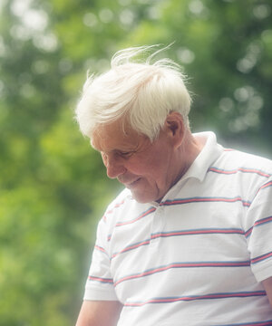 Portrait of a happy senior man 77 years old.