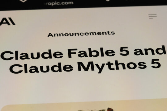 Shanghai,China-June 16th 2026: Claude Fable 5 and Claude Mythos 5 AI model