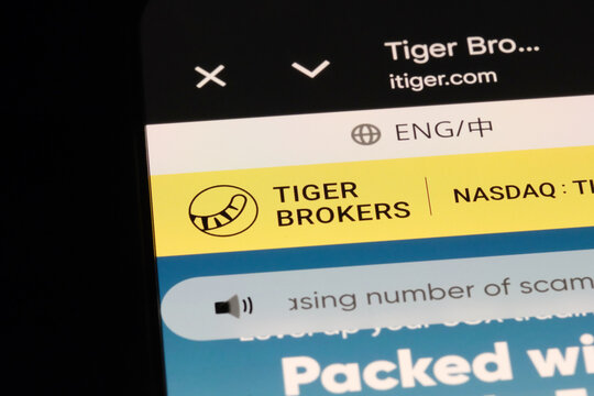 Shanghai,China-June 16th 2026: Tiger Brokers company brand logo on website