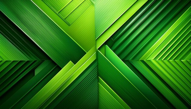 vibrant green abstract background with layered geometric squares and diagonal lines representing growth and sustainable technology