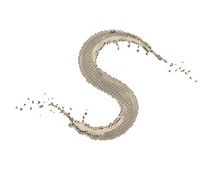 Fototapeta premium Vintage retro halftone letter S with circle dots pattern vector illustration isolated on white background