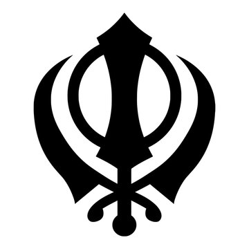 Khanda religious symbol. Sikh symbol.