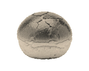 Fototapeta premium Vintage retro halftone vector illustration with circle dots pattern texture and cracked distressed effect isolated on white background