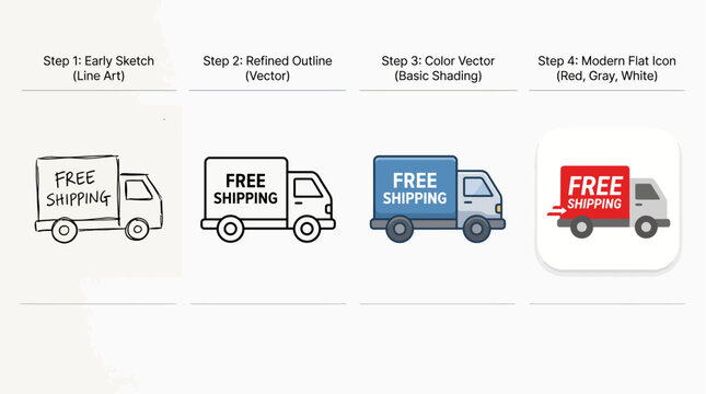  a Free Shipping truck vector,