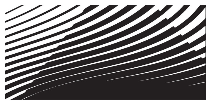 Abstract background with curved black lines on a white surface.