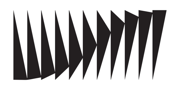 Abstract geometric pattern featuring a row of sharp black triangles on a white background.