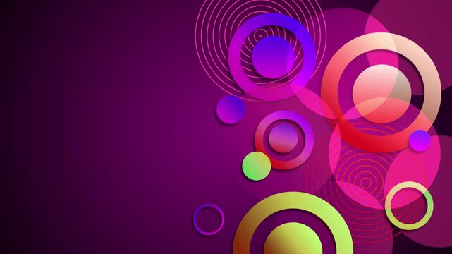 Abstract background with layered concentric circles and rings animation