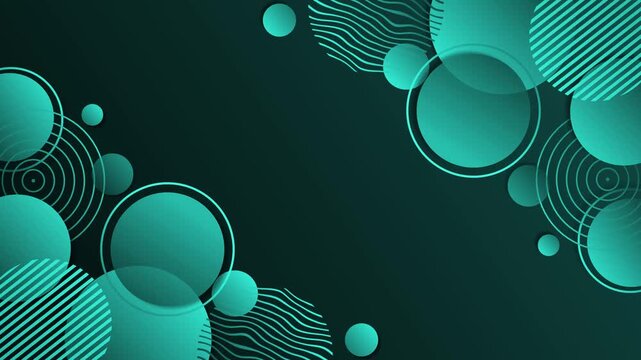 Abstract background with overlapping circular shapes and diagonal and wavy line patterns animation