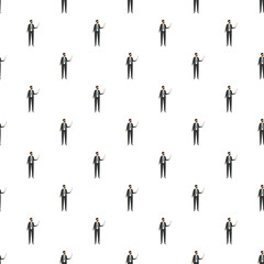 Fototapeta premium Repetitive pattern of a businessman or teacher pointing to the right, ideal for backgrounds
