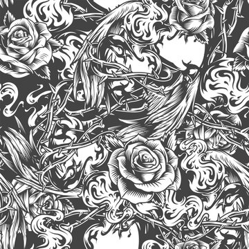 Roses thorns design