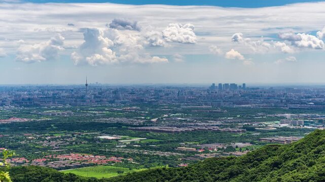 Sovereign Skyline Panoramic Long-Lens View of Central TV Tower and Lize CBD from Western Hills, Beijing