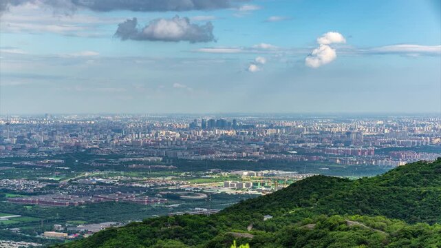 Sovereign Skyline Panoramic Long-Lens View of Central TV Tower and Lize CBD from Western Hills, Beijing