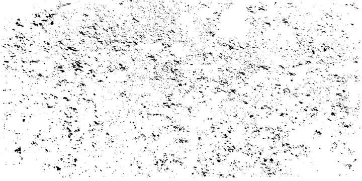 Urban distress overlay spotted concrete grain surface grainy noise rust wall grunge black splatter and white background. damaged chalk crack rough ink wall texture.