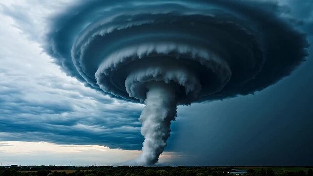 Tornado Touchdown: Mesmerizing Funnel Cloud Descent From Storm Clouds