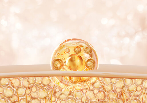 gold bubble molecule on layer skin
