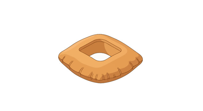 Vector illustration of a square inflatable donut seat cushion