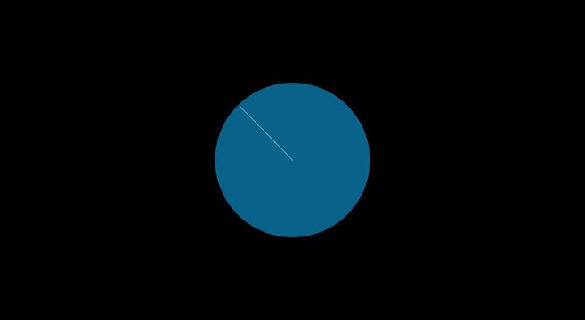 Minimalist loading spinner animation: blue circle progress indicator on animation black background