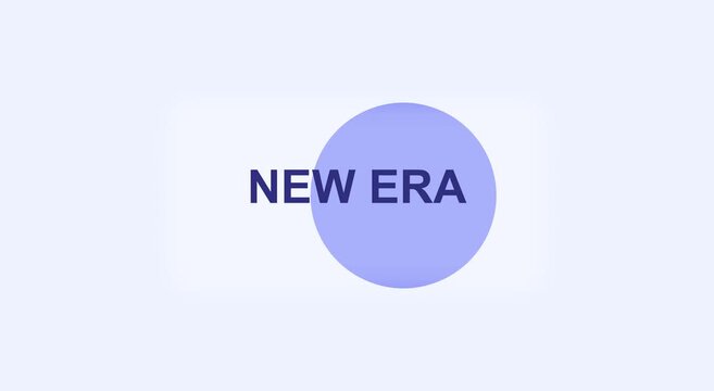 New era minimalist motion with moving circle and typography animation transition