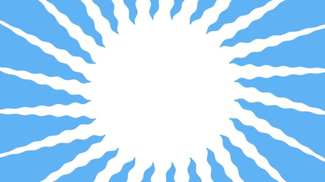 Blue comic background featuring bold sunburst rays animation